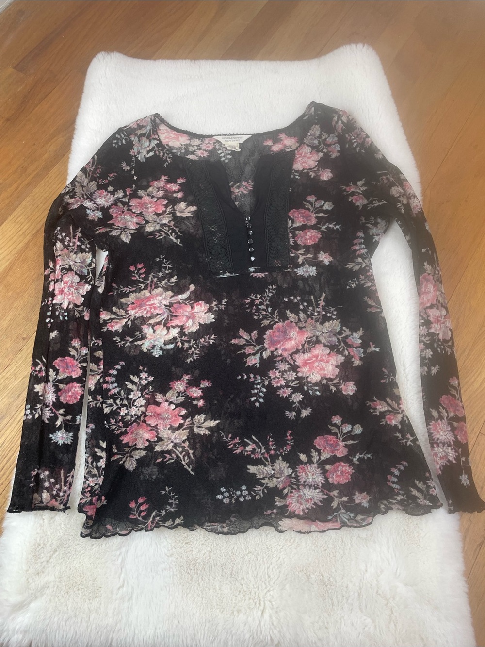 Denim & Supply Ralph Lauren Floral Lace long Sleeve Top